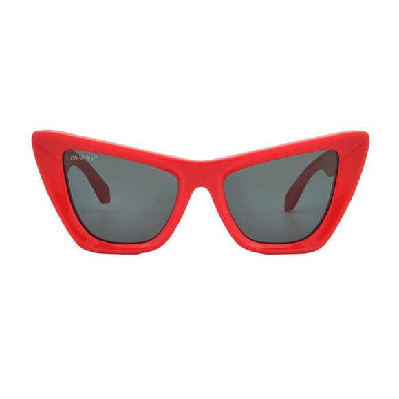 NEW OFF-WHITE CAT EYE SUNGLASSES EDVARD 12507 RED GREY OFF-WHITE WOMEN EYEWEAR - Picture 2 of 3